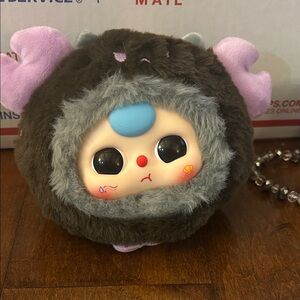 Adorable Plush Doll with Brown and Gray Fur